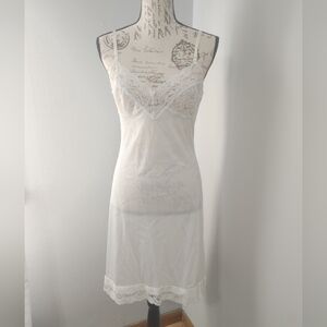 Elegant Lace-Trimmed White Chemise